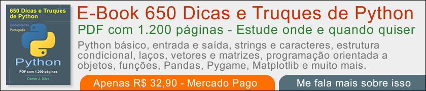 E-Book 650 Dicas e Truques de Python - PDF com 1.200 pginas